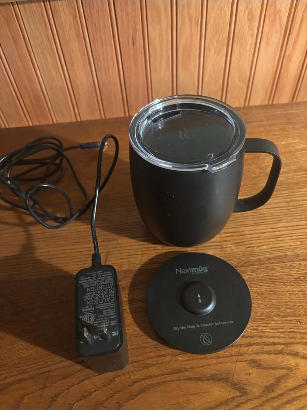 Electric Black Travel Mug with Clear Lid